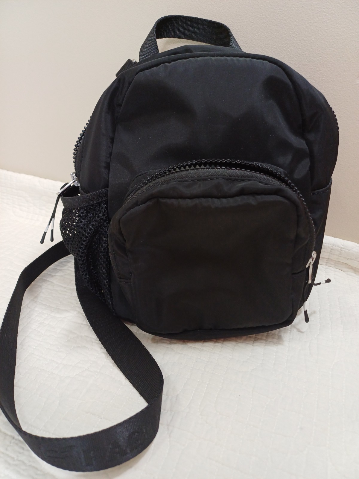 Fabletics Mini Black Backpack Bag Adjustable Stra… - image 3