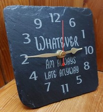 Whatever Always Late Schieferuhr freistehende Kaminuhr Tisch Kaminuhr