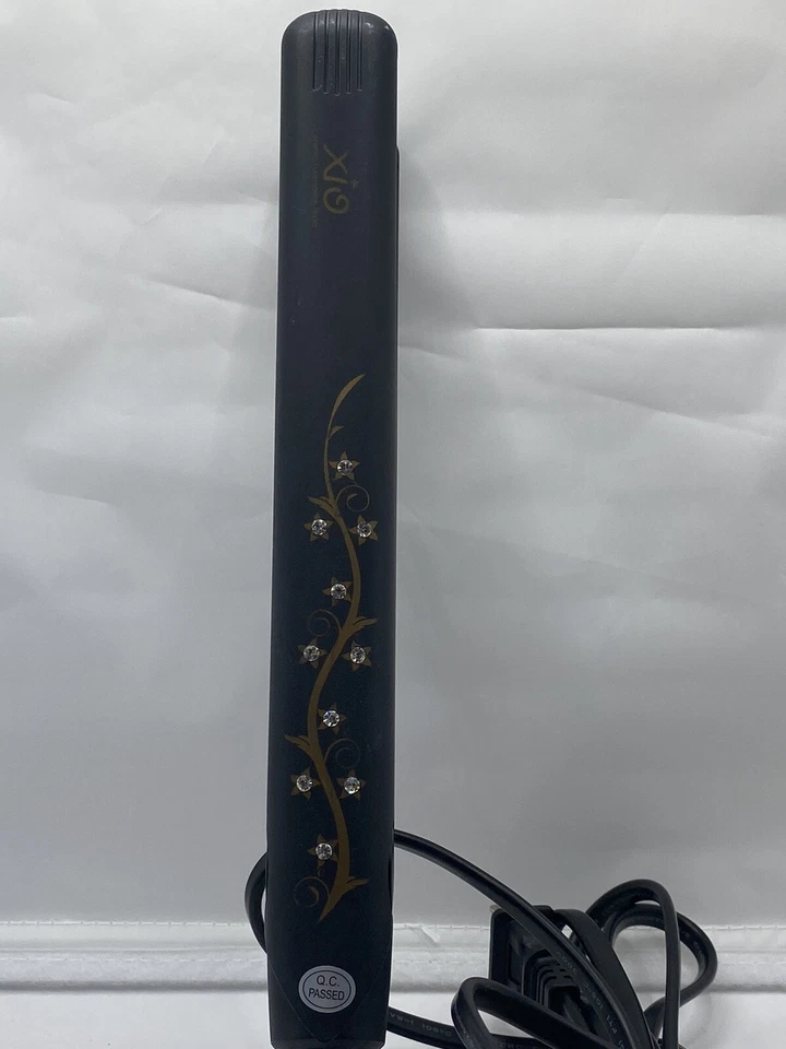 Zip 1” #XIO-1083 Black Rhinestone Ceramic Tourmaline Flat Iron Straightener - Image 2 of 4