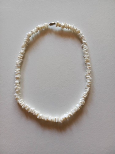 NATURPERLMUTT HALSKETTE WEISS - Bild 1 von 7