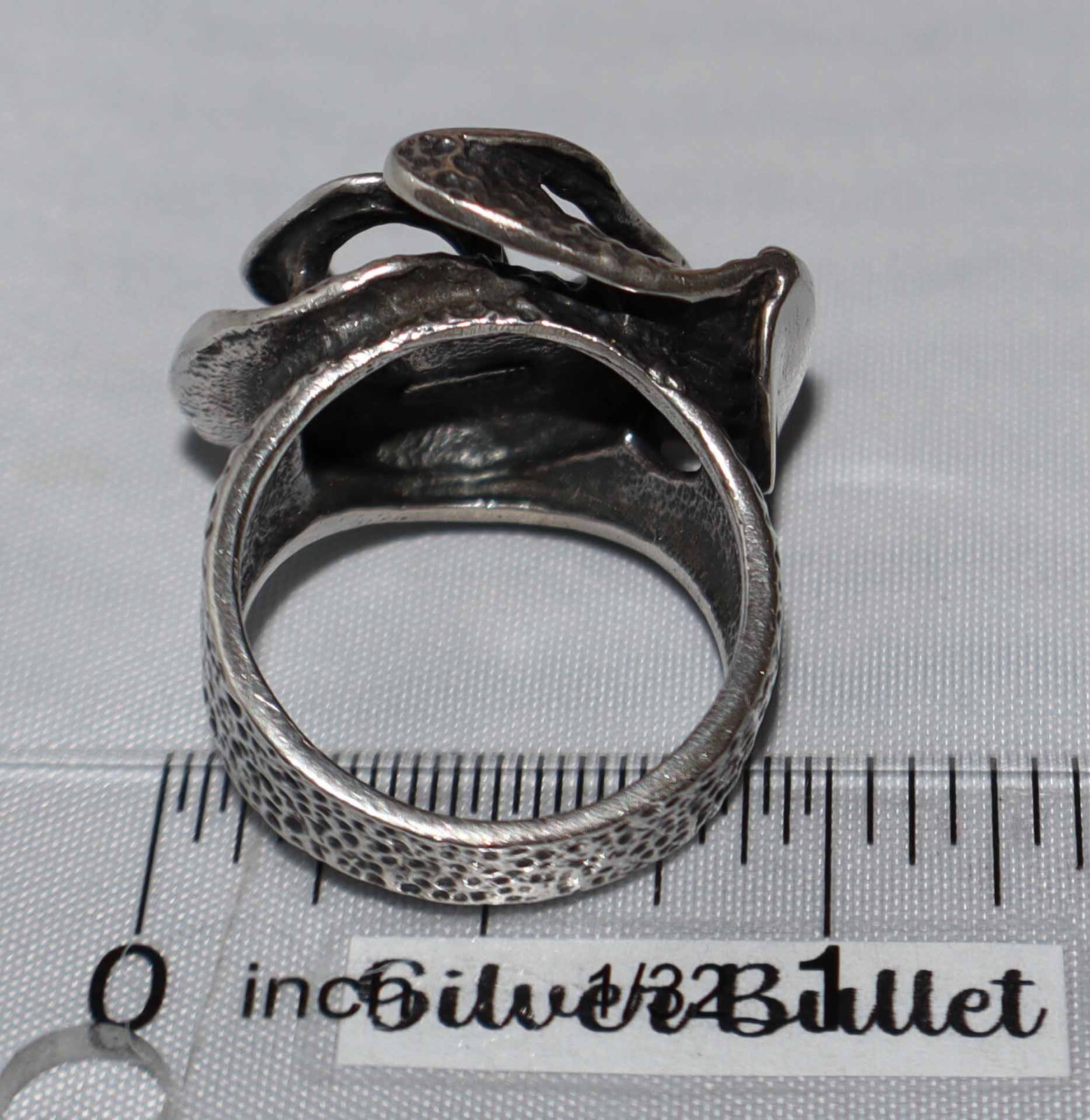 Silpada Sterling Silver Heavily Oxidized Swirl Textured Band Ring R1927 SZ 8 1/4