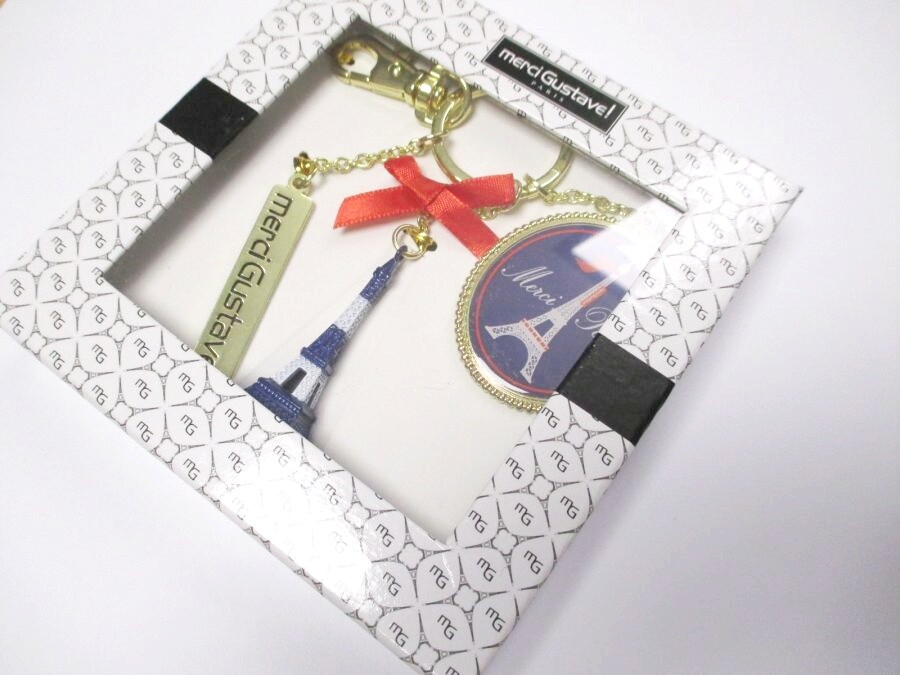 Schlüsselanhänger Eiffelturm Paris Key Holder Premium Metall,Merci,Neu