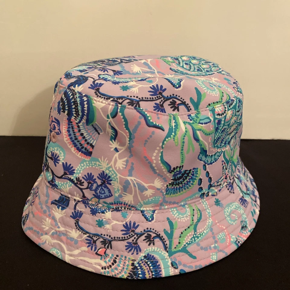Sombrero cubo de diseñador de poliéster púrpura para mujer Lilly Pulitzer talla única Foto 2 de 4