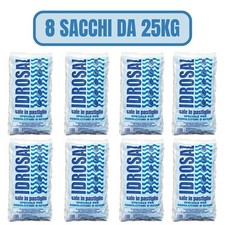 8x25kg IDROSAL Sale in Pastiglie per Addolcitori e Depuratori Puro al 99,99%