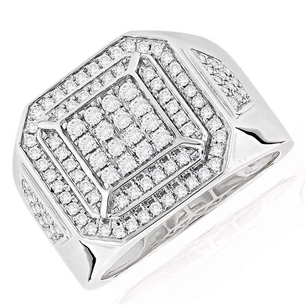 1.50 Carat D/FL Brilliant Moissanite 14K White Gold Plated Men's Wedding Band Ring