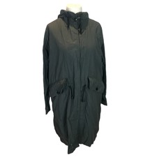 Margaret Howell Long Parka Jacket Green Size Large Hooded Lightweight Pockets