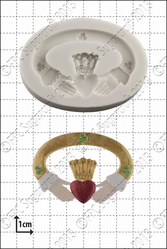 Molde de Silicona Claddagh Comida Uso FPC Pasta de Azúcar - Imagen 1 de 1