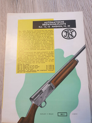 Automatische Browning Flinte Kal 12 Magnum Anleitung Dienstvorschrift Waffen S7