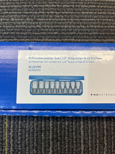 Gedore IN 19 PM 1/2″ Drive 9 Piece Allen In-Hex Hexagon Bit Socket Set 5-17mm - Picture 3 of 4