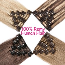 8 Pieces Clip In Real Remy Human Hair Extensions Full Head Russian Long Weft USA