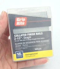 Grip-Rite 2-1/2" 16ga Straight ElectroGalvanized Finish Nails ***1,000ct***