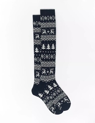 Hahn Herren Langsocken Socken Griechisches Muster Weihnachten Blau