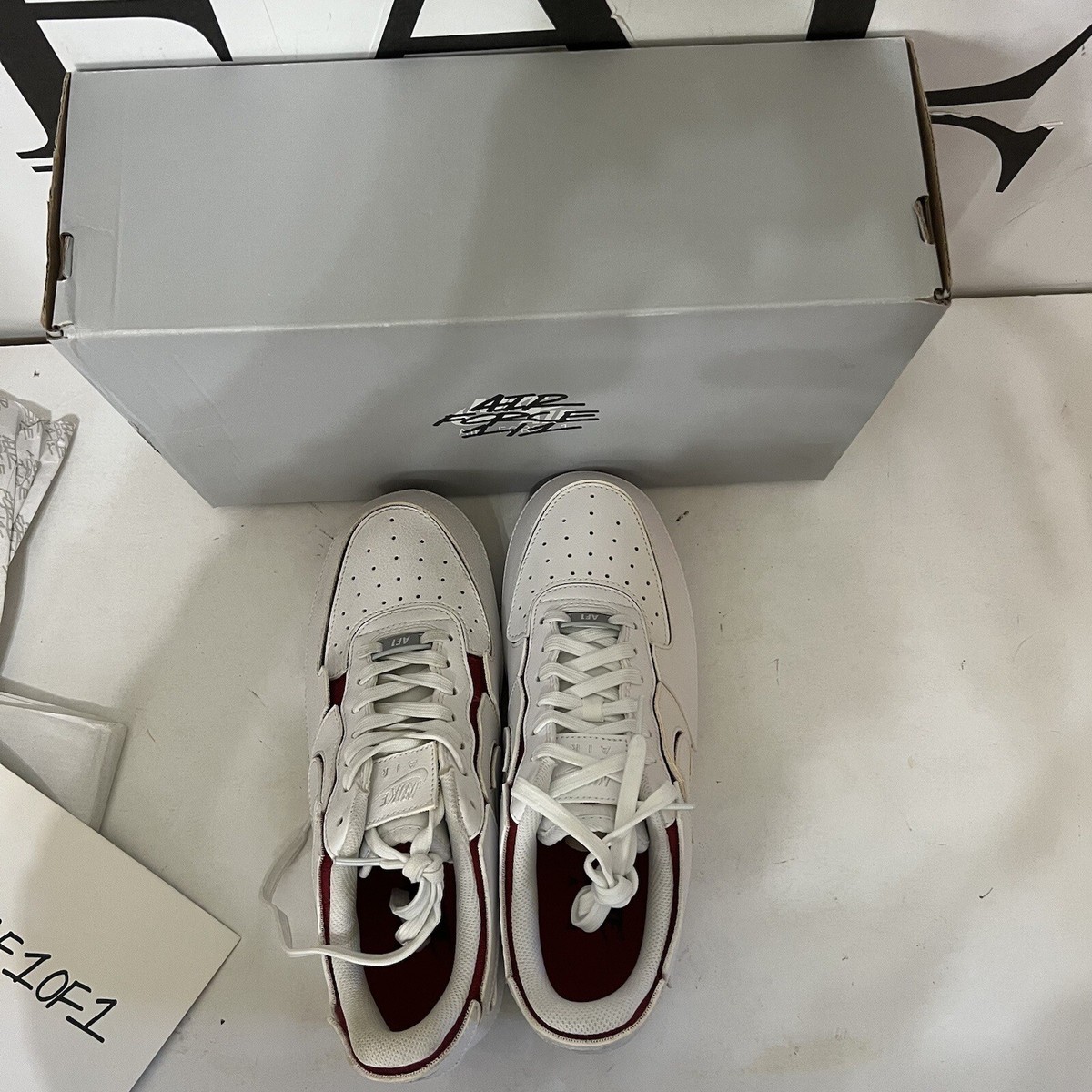 Nike Air Force One AF1 Low White Red Trim Shoes DC9895-100 Men\'s Size 7 NEW Nike Air Force One AF1 Low White Red Trim Shoes DC9895-100  main image 2