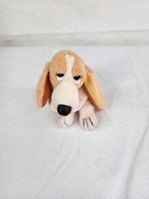 Applause Hush Puppies Orange White Basset Hound Dog Bean Bag Plush 8" Stuffed