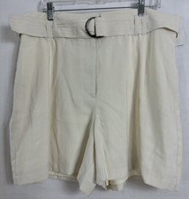 NWT Simply Vera Wang Size XXL Ivory Shorts Paperbag Elastic Waist Belted Lined