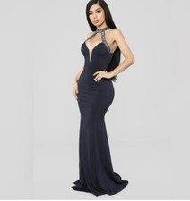 NWT Fashion Nova Small Sequin Rhinestone “Bringing The Class Down” Mermaid Gown