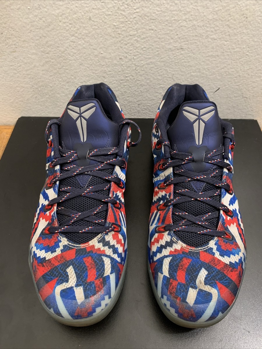 2014 Mens Nike Kobe IX 9 EM Independence Day Blue White Red