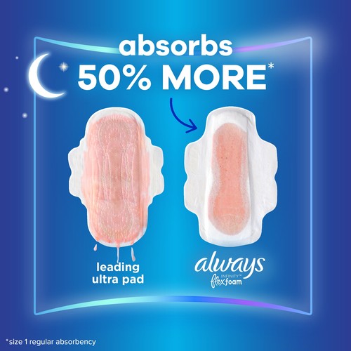 Always Infinity Feminine Pads with wings, Size 4, Unscented, 38 Ct - Picture 19 of 20