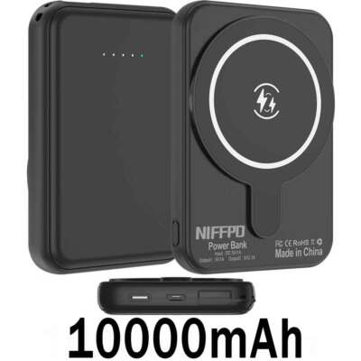 10000mAh Wireless Power Bank Magnetic Battery Charger Pack for iPhone 15/14/13