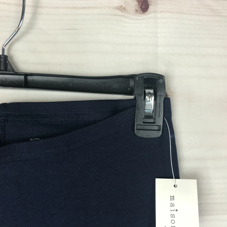 Maison Jules Leggings Womens XS Blue Solid Pull On Mid Rise Ankle Cotton Knit - Image 3 of 4