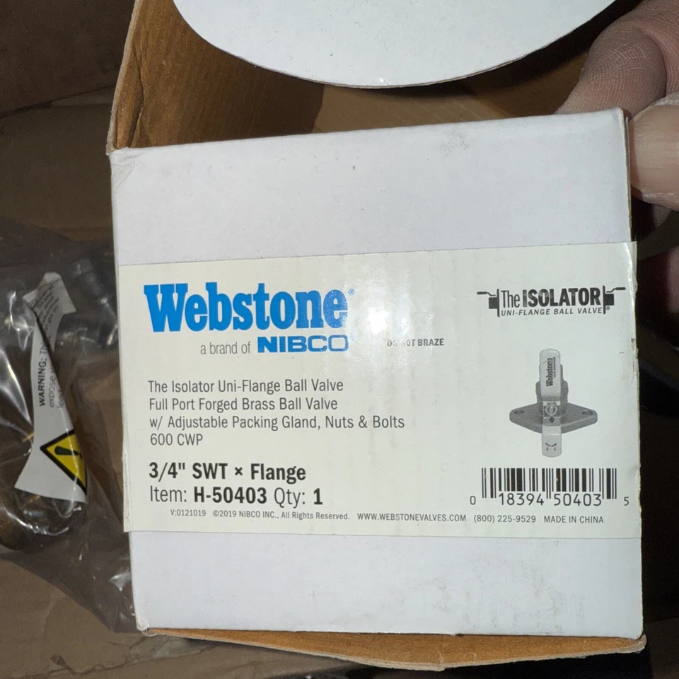 Webstone3/4" SWEAT ISOLATOR FLANGE SKU : H-50403 W15 - Image 2 of 4