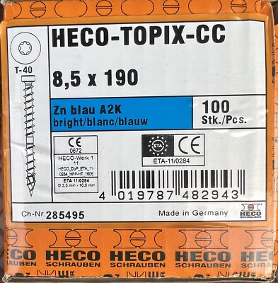 Heco Topix cc Holzschrauben Zylinderkopf verzinkt 8,5 x 190