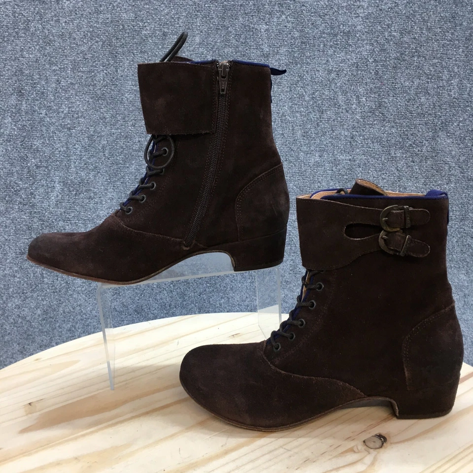 Kickers Botas Mujer 40 Botines Tacones Informales 242081 Marrón Gamuza Con Cordones Foto 2 de 4