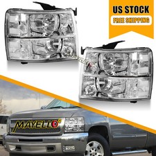 Pair For 2007 2008-2014 Chevy Silverado 1500 2500hd Headlights Clear Lens 07-13 Pair For 2007 2008-2014 Chevy Silverado 1500 2500hd Headlights Clear Lens 07-13