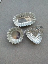 Lot of 3 Vintage Mini Sweden Individual Aluminum Tart Pans Tin Jello Molds