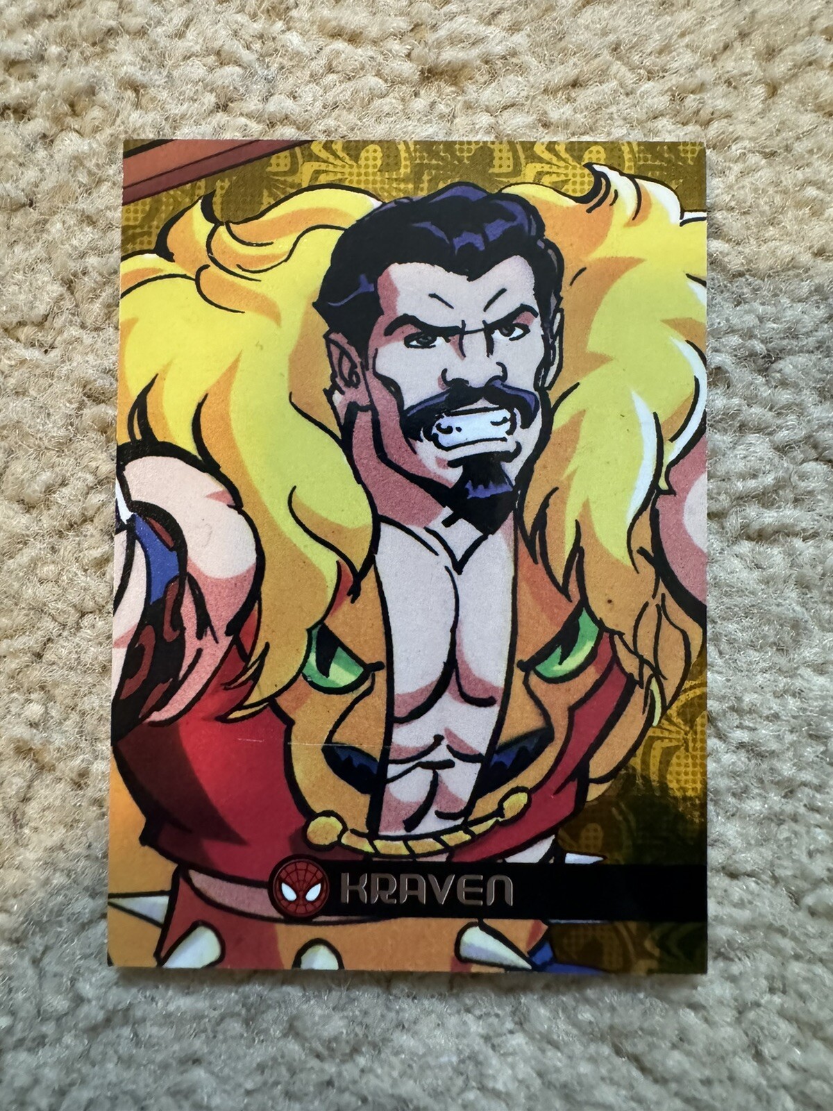 2017 Fleer Ultra Marvel Spider-Man KRAVEN ROYAL FOIL (68/99) INSERT CARD, #GC11