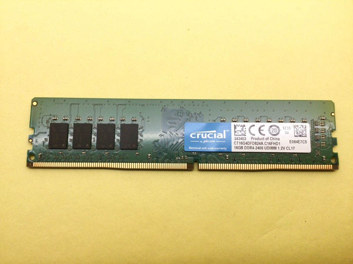 Crucial 16GB DDR4-2400 UDIMM Desktop Memory CT16G4DFD824A