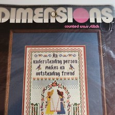 1982 Dimensions Counted Cross Stitch Kit "An Understanding friend, new sealed