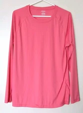 TSLA Long Sleeve Active Top Pullover Size L Coral Pink RN#154068