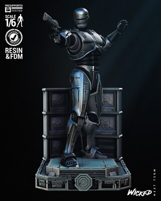 3D Resin Printed Robocop Statue Kit - Unpainted & Unassembled Model