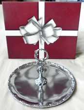 Arthur Court "Victorian Tidbit Tray" #10-2246, 8" Metal Dish + Post, New NIB