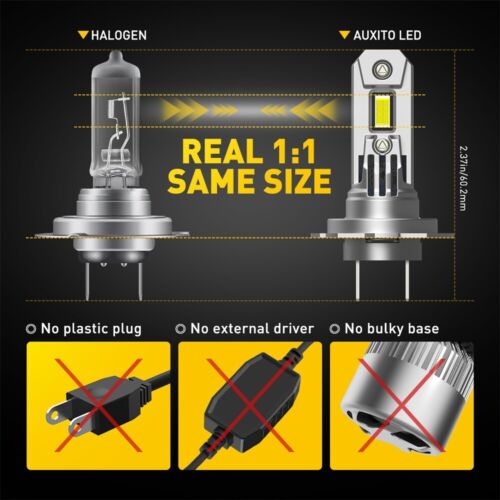 AUXITO 2X H7 120W /100W/90W 30000LM LED Headlight Bulbs White Replace Halogen - Picture 3 of 54