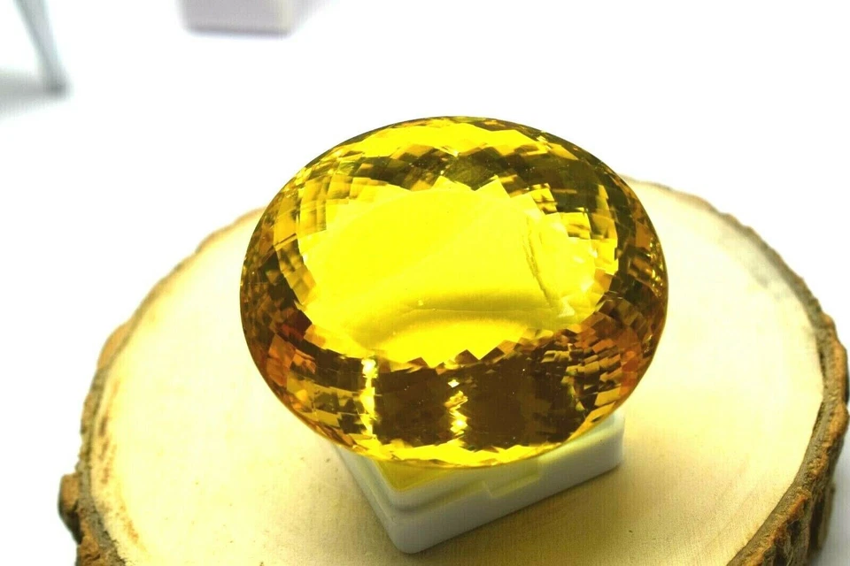 Natural Yellow Tourmaline Certified Loose Gemstone 300 Ct Oval cut VVS Clean. - Image 3 of 4