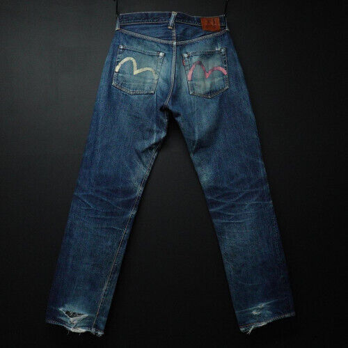 EVISU 2001 No1 Special Denim Jeans Made in Japan W36 Faded EVISU 2001 No1 Special Denim Jeans Made in Japan W36 Faded