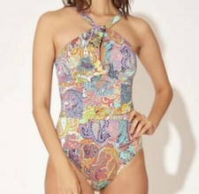 Bleu Rod Beattie NWT Bohemian Paradise Twist Paisley One Piece Swimsuit Size 8