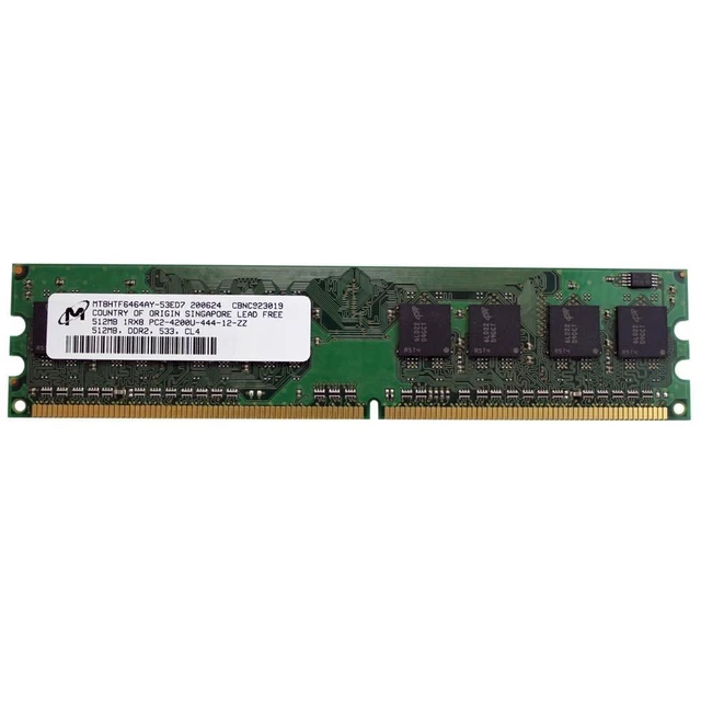 Micron DDR2 SDRAM Computer 512 MB Capacity per Module RAM 1 Modules