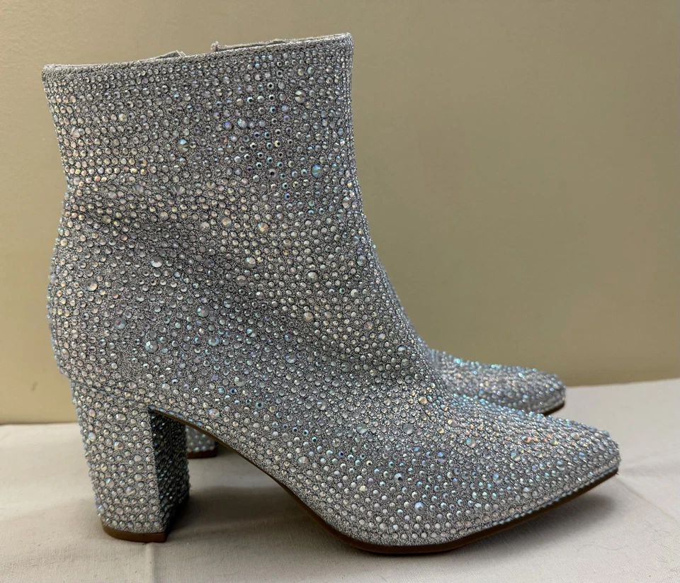 Botines occidentales Forever plateados brillantes estrás 8,5 vaquera Foto 3 de 4