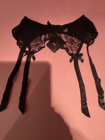 Agent Provocateur Black Lace 'Love' Suspender Size 3/10 RRP &pound;95. BNWT