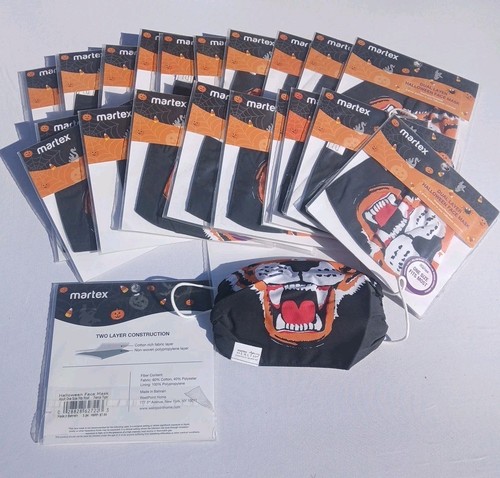 Lot of 17 MARTEX HALLOWEEN FACE MASKS- ONE SIZE FITS MOST (FIERCE TIGER) INL#441 - Picture 1 of 4
