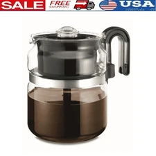 8 Cup Glass Stovetop Percolator Dishwasher Safe BPA Free Electric Gas Range New