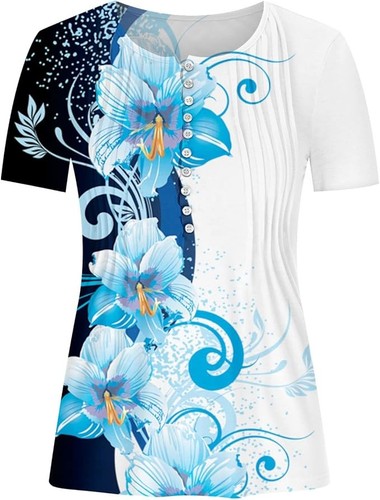 Top senza marchio ~, taglia 5XL, scollo rotondo, pull-over, blu/nero/bianco - Foto 3 di 9