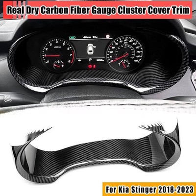 Real Dry Carbon Fiber Gauge Cluster Cover Trim For Kia Stinger 2018-2023 DE