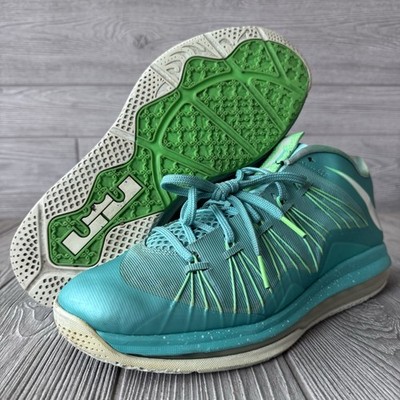 Men's 10 Nike Air Max Lebron X Low Easter Egg Teal Green Force 579765-300 James