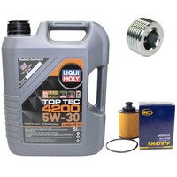 MotoröL Filter Set 5W-30 5 Liter + ÖLablassschraube FüR Fiat Doblo Cargo 1.3 D