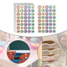 50Pcs Number Stickers Consecutive Number Labels Round Colorful Circle Decals