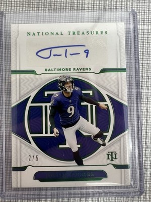 2021 Panini National Treasures Football Autograph Justin Tucker #S-JUT /5